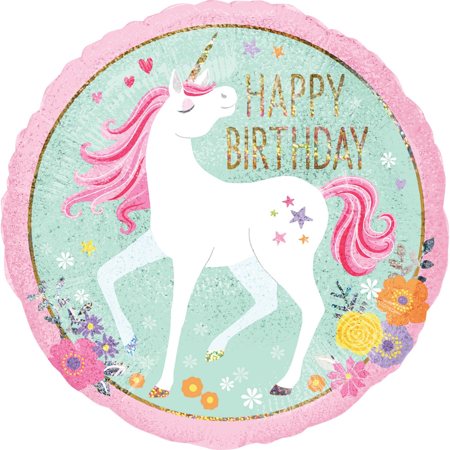 Happy Birthday Unicorn Inflated Foil Balloon