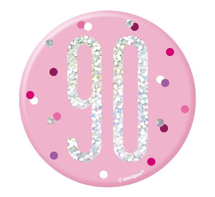 Glitz Pink & Silver Age Badge