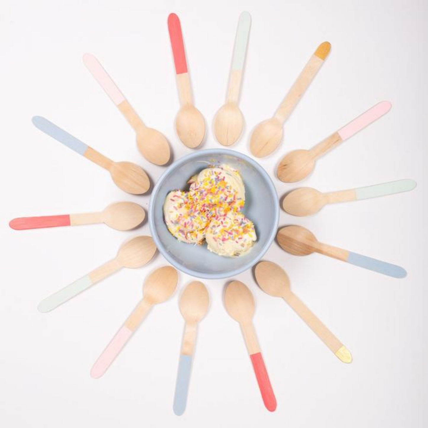 Blue Wooden Cutlery Set