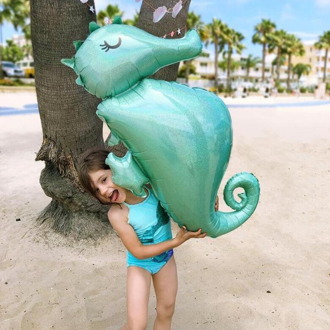 Mermaid Wishes Seahorse Inflated Foil Balloon