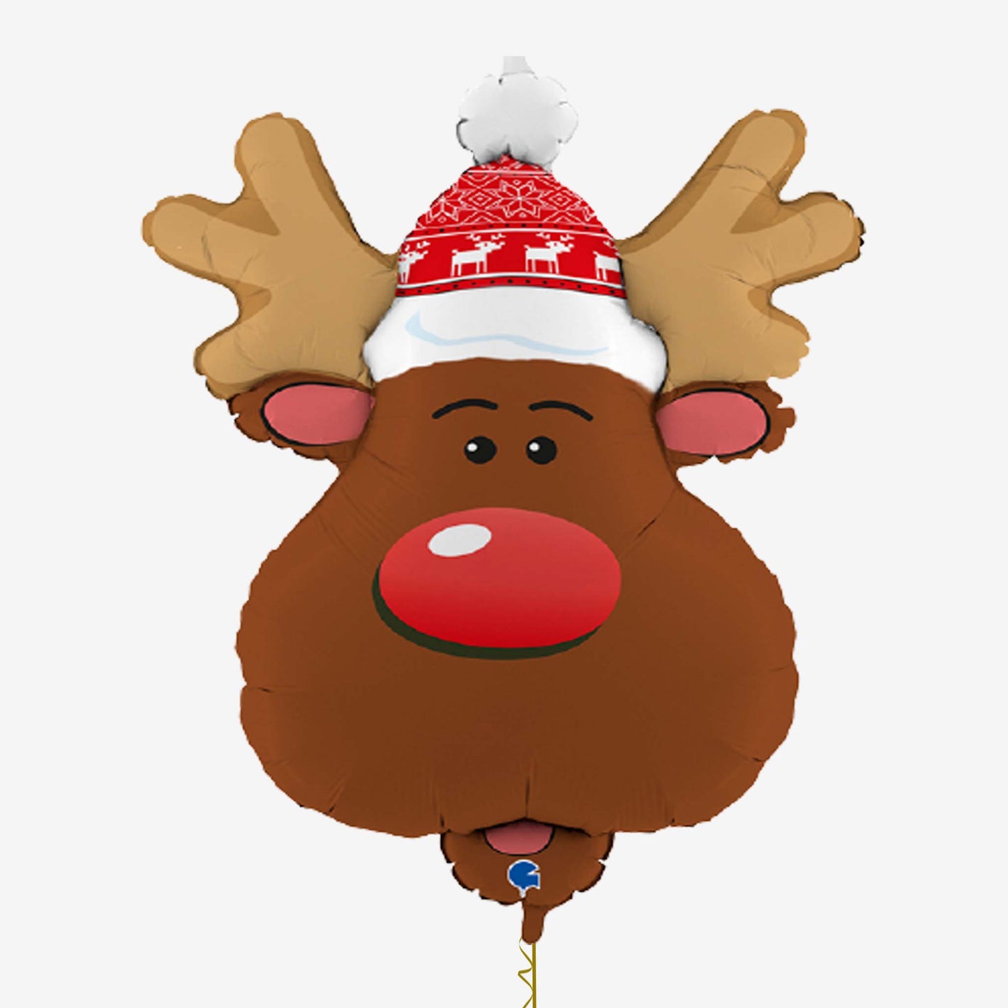 Smiley Reindeer Head Inflated Foil Balloon