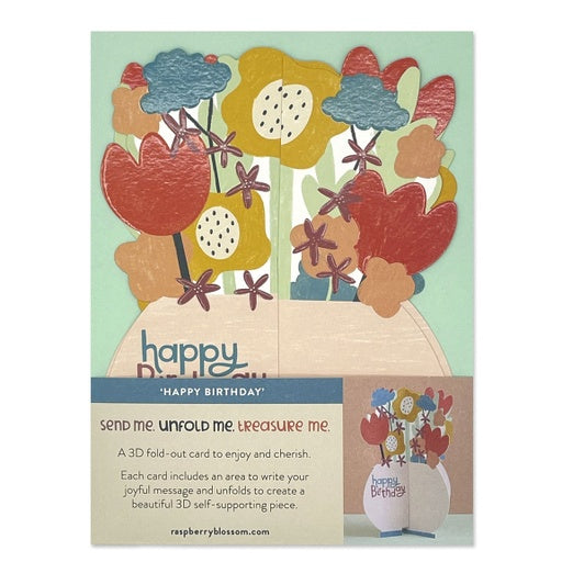 Happy Birthday Card - Vase of Flowers