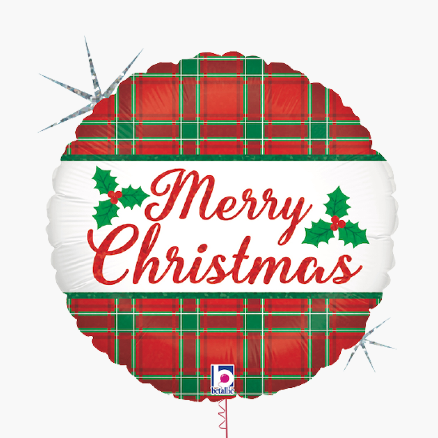Christmas Plaid Inflated Foil Balloon