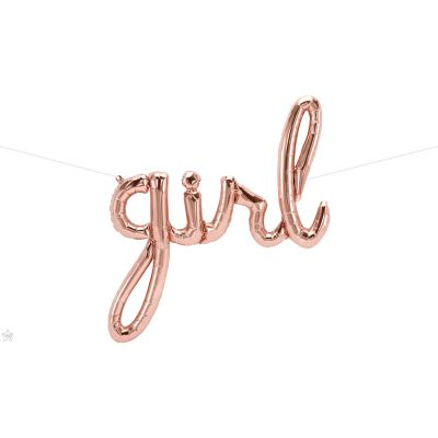 Girl Pink Script Balloon Banner