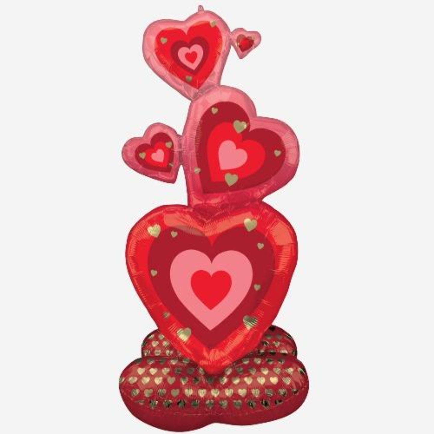 Stacking Hearts Airloonz Inflated Foil Balloon