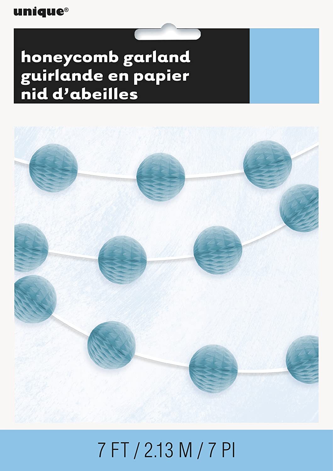 Light Blue Honeycomb Ball Garland
