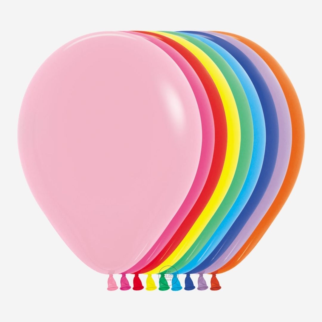 Pack of 25 Solid Colours Assorted Balloons