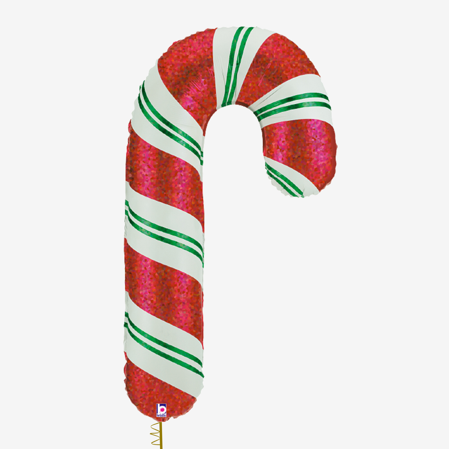 Candy Cane Shape Holographic Inflated Foil Balloon