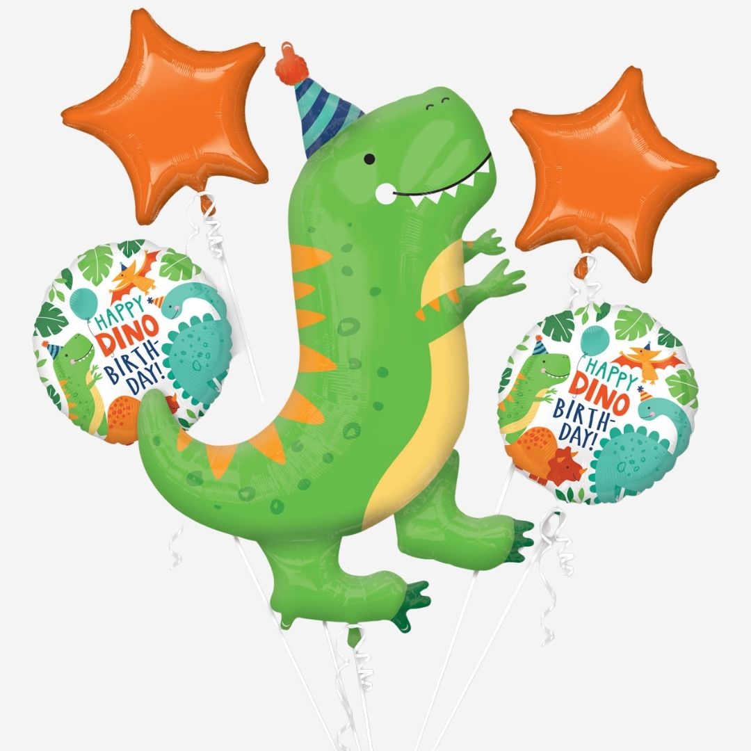 Party Dinosaur Inflated Foil Balloon Bouquet