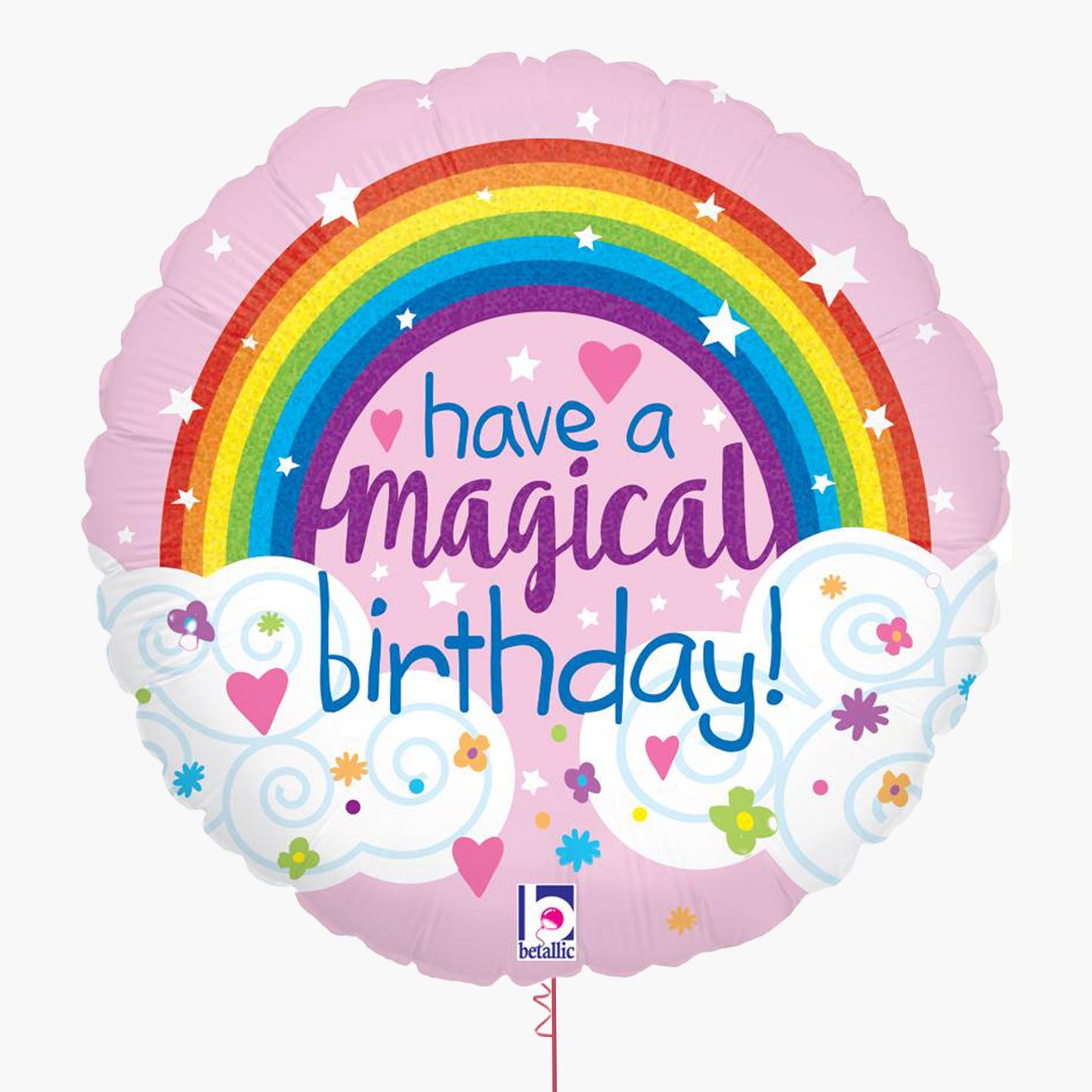 Glitter Magical Rainbow Birthday Inflated Foil Balloon