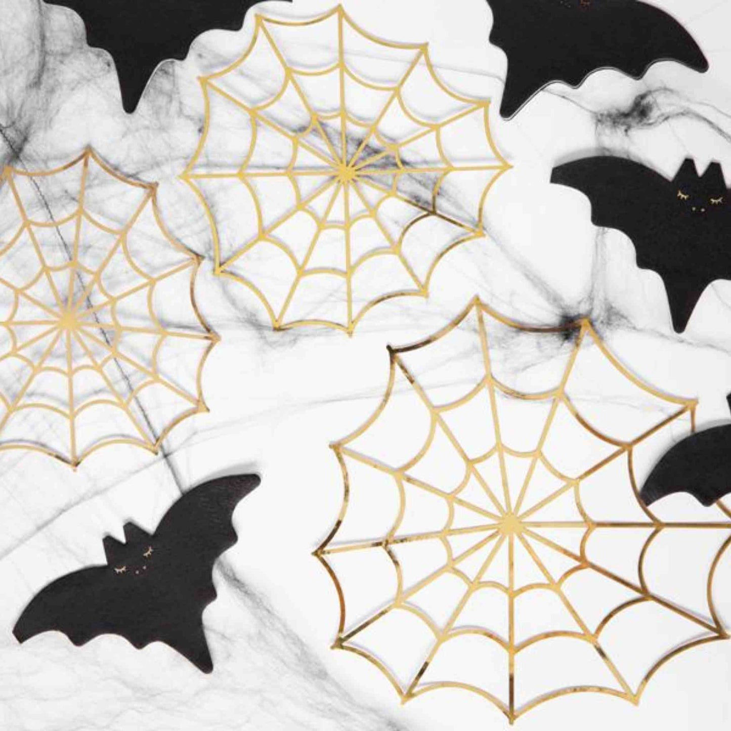 Gold Spiderwebs Paper decorations