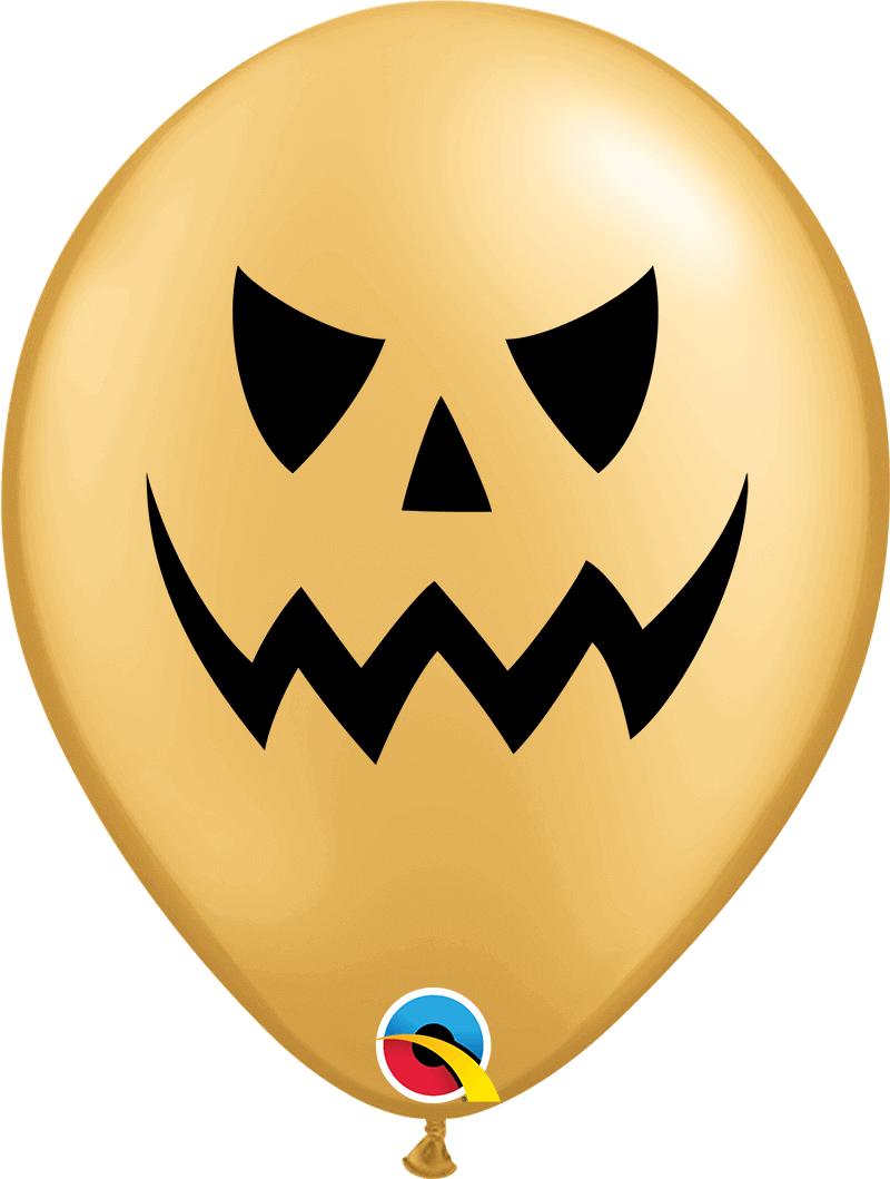 Individual 11” Inflated Latex Jack Faces Halloween Balloon