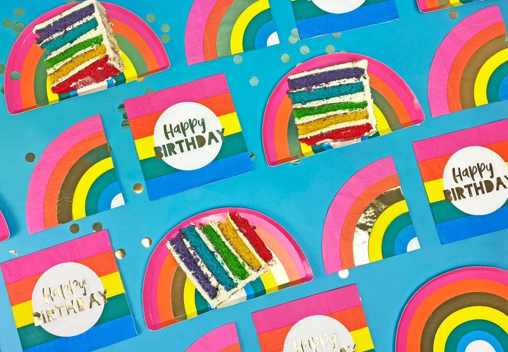 Rainbow Birthday Shaped Plates