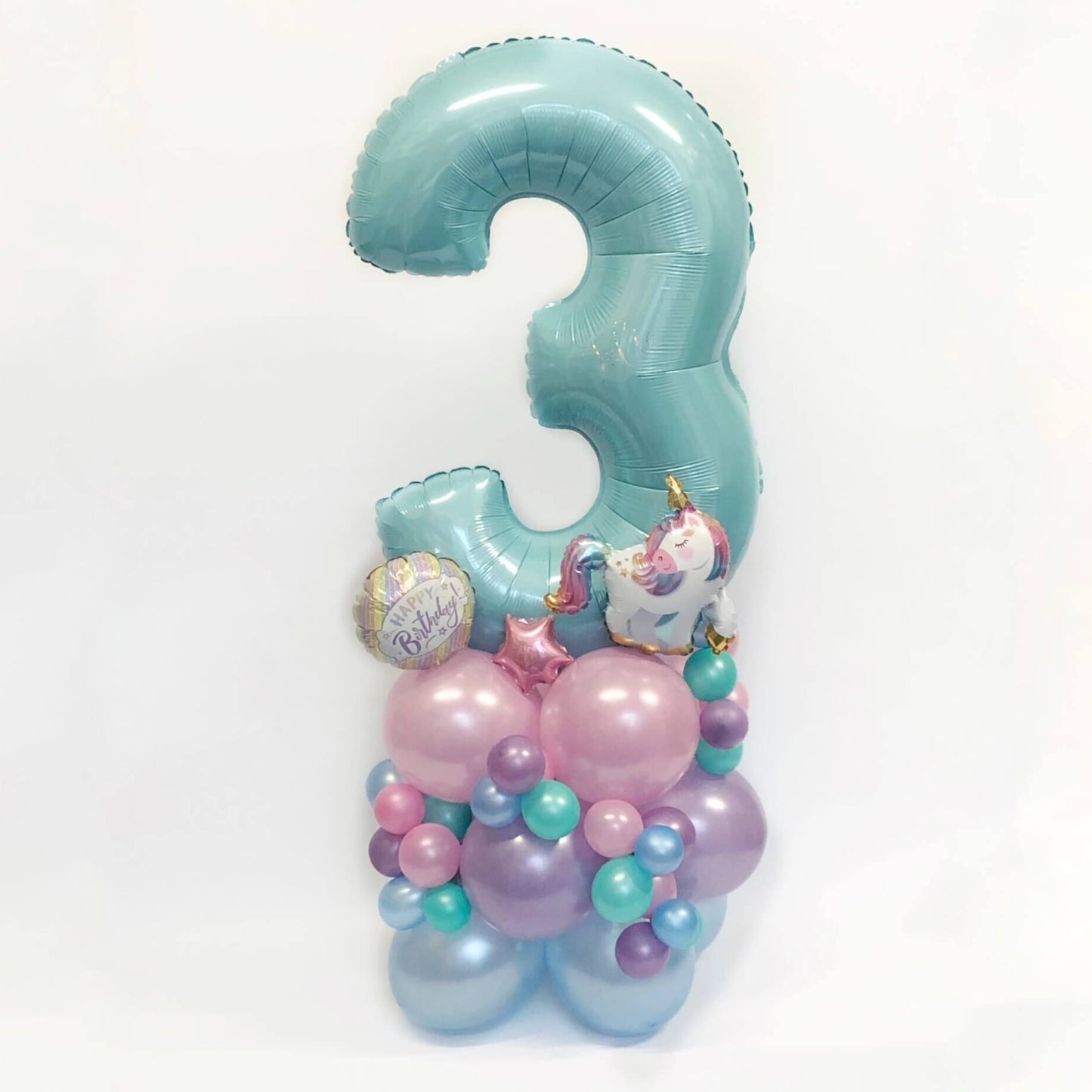 Pastel Delight Number Inflated Maxi Bouquet