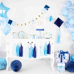 Mix of Blue, Purple and White Tassel Garland