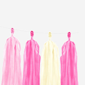 Mix of Pink and Yellow Tassel Garland