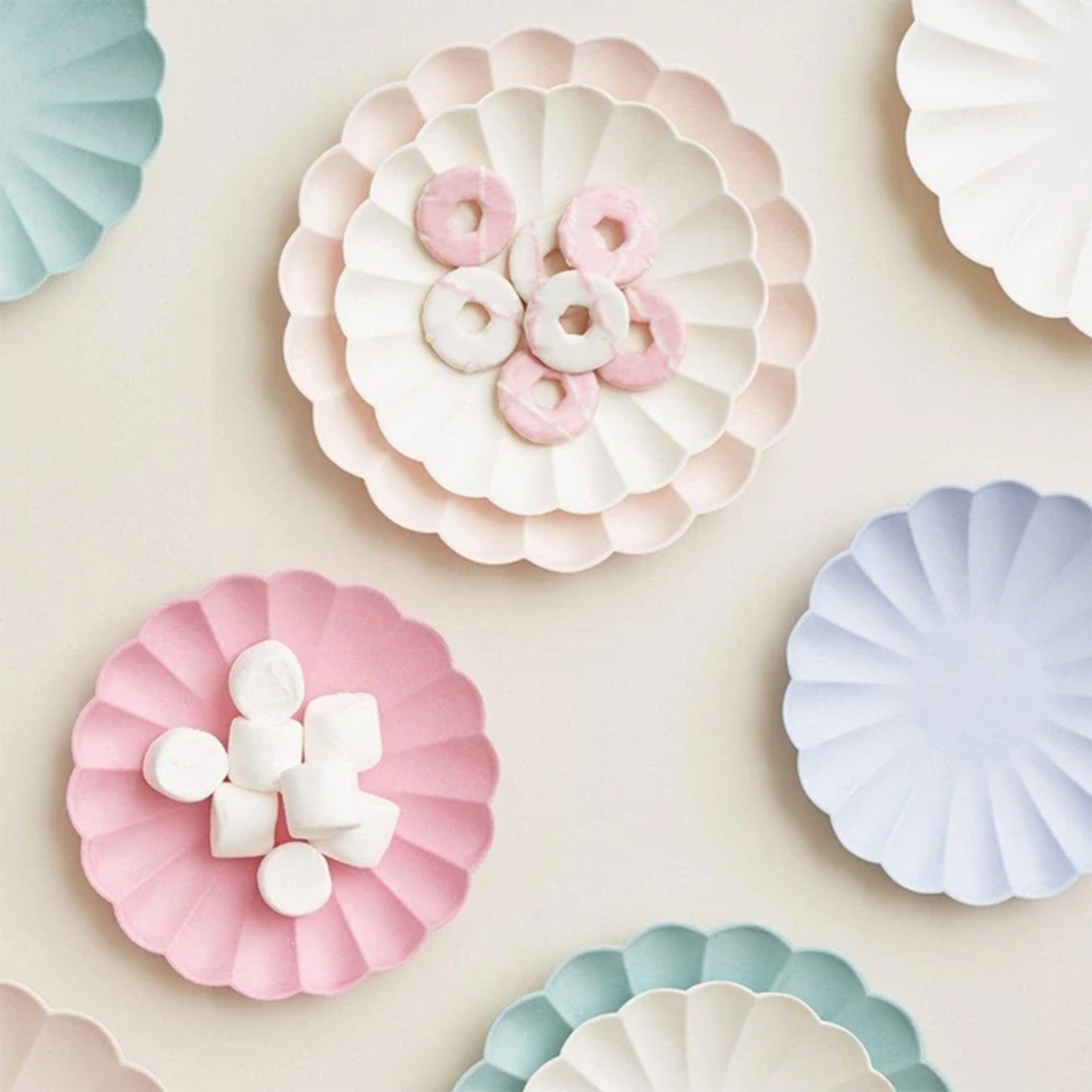 Large Multicolour Compostable Plates by Meri Meri