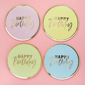 Pastel 'Happy Birthday' Paper Plates