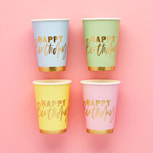 Pastel Happy Birthday Cups