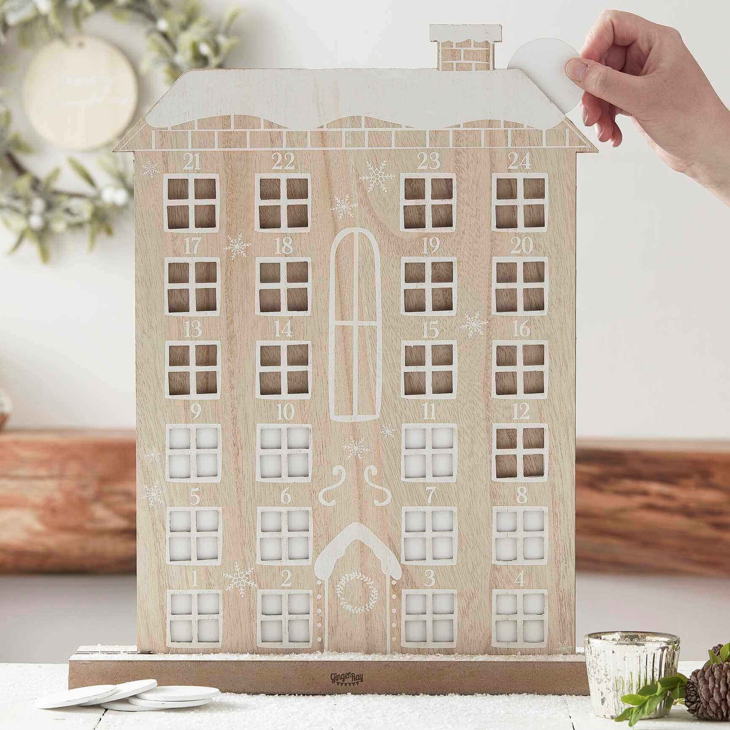 Wooden Reuseable Advent Calendar House