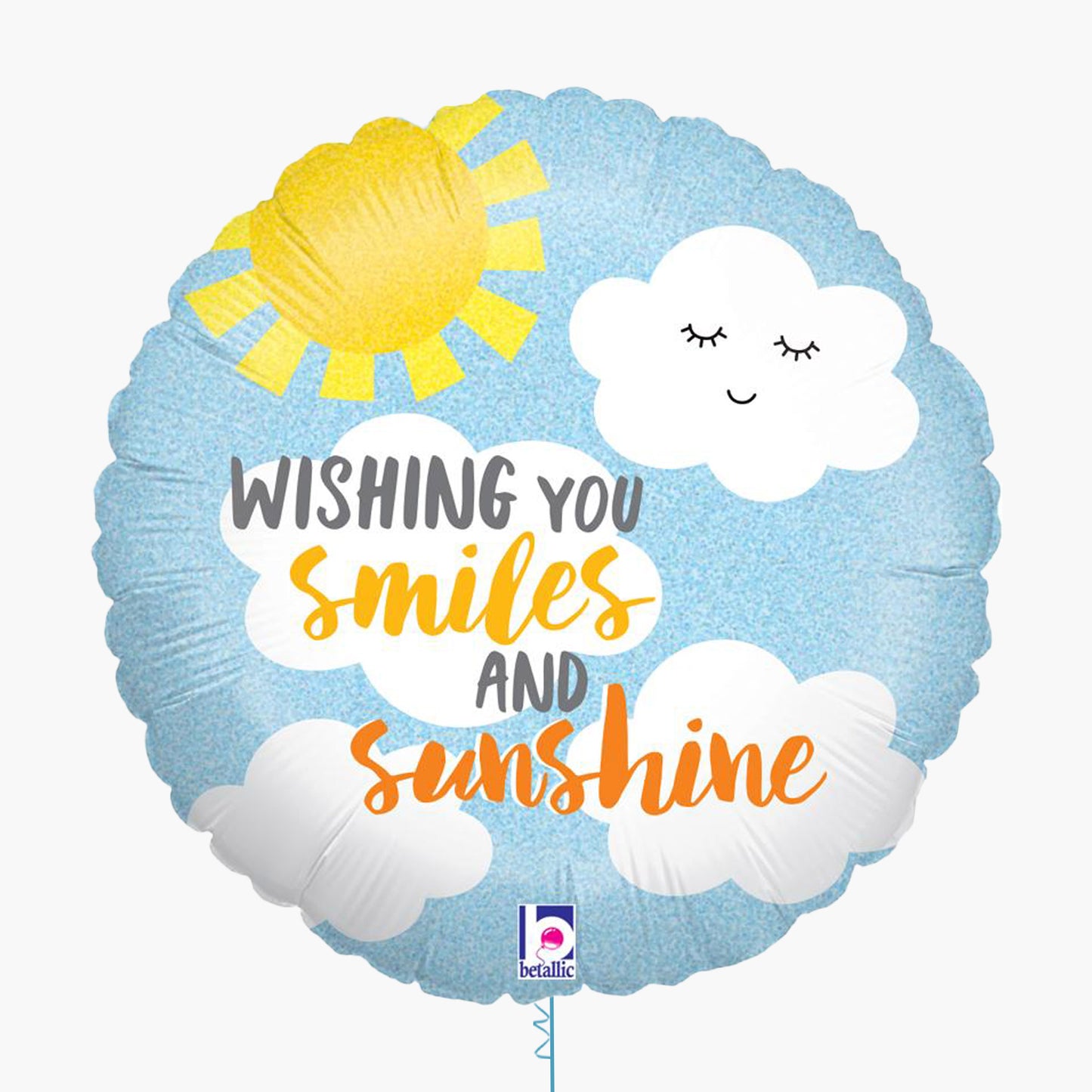 Smiles & Sunshine Glitter Holographic Inflated Foil Balloon