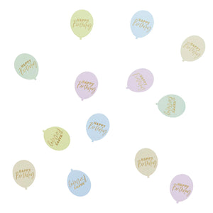 Pastel 'Happy Birthday' Balloon Table Confetti