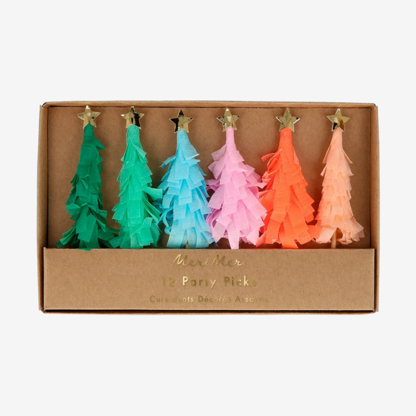 Rainbow Fringed Tree Party Picks