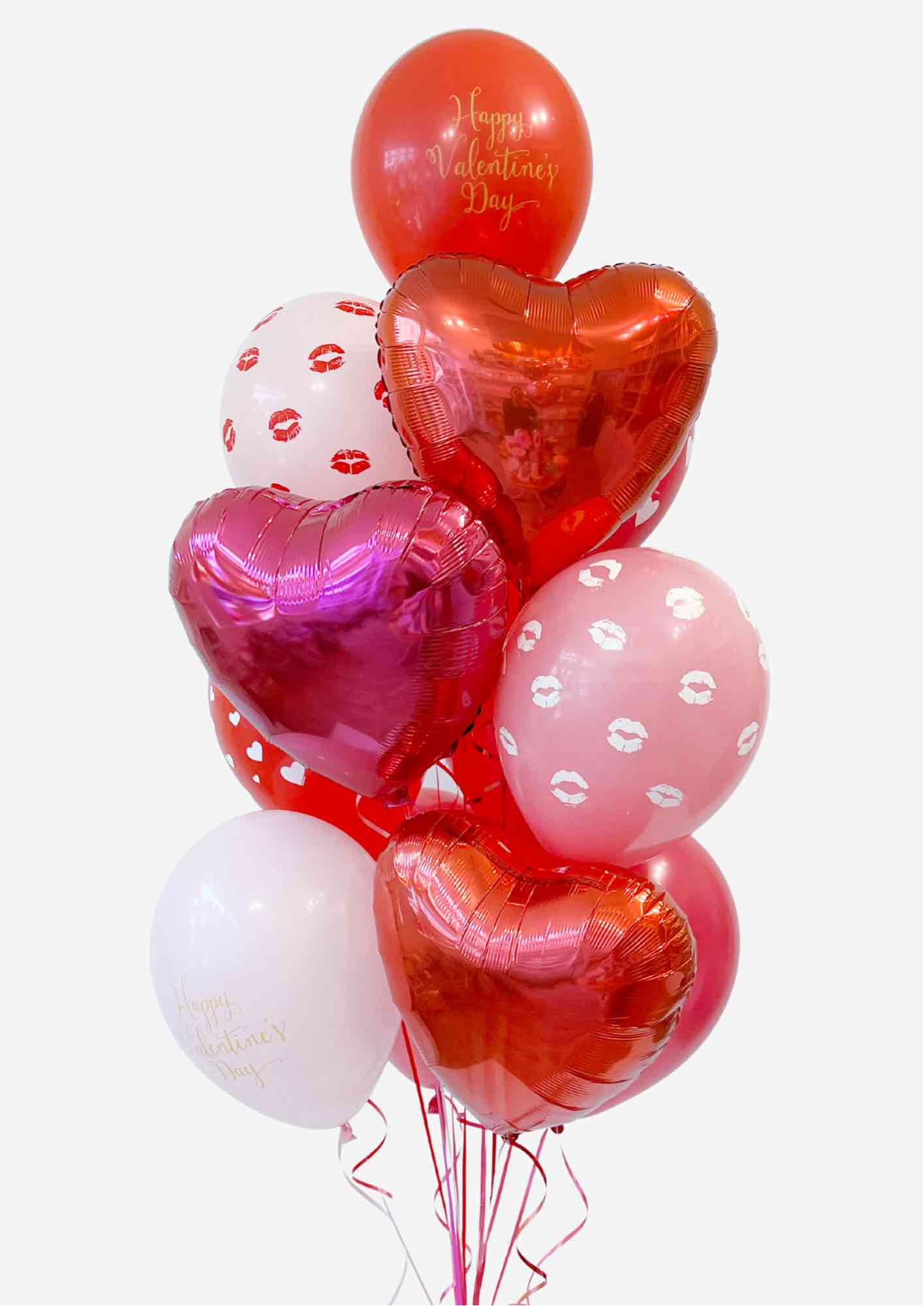 Happy Valentines Inflated Balloon Bouquet