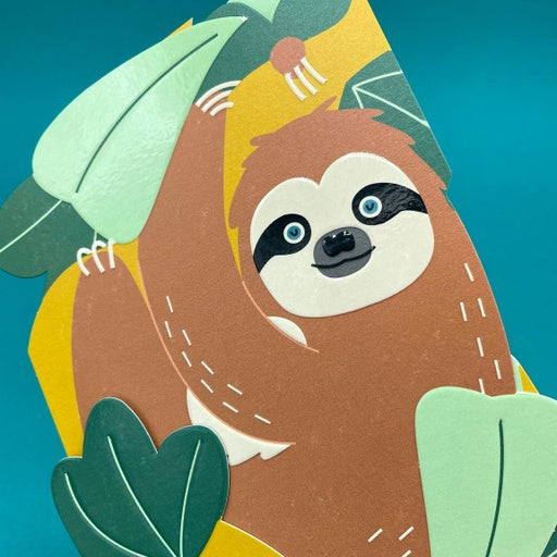 Happy Birthday 3D Fold-out Sloth Birthday Card