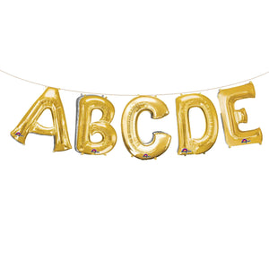 Air Filled Gold Letter Balloons 16"