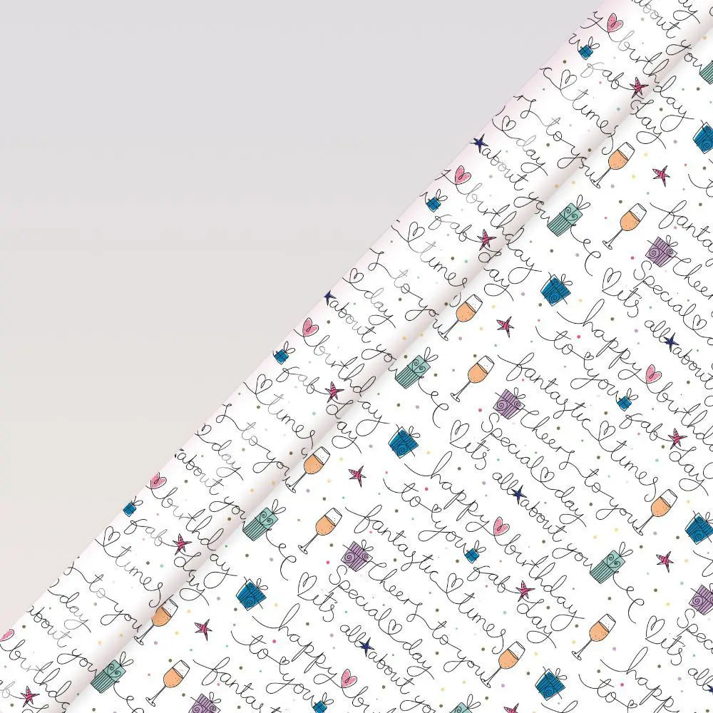 Wrapping Paper Belly Button Script Bday