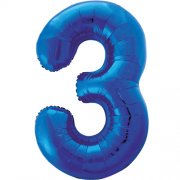 Large Blue Foil Number Balloons 34"