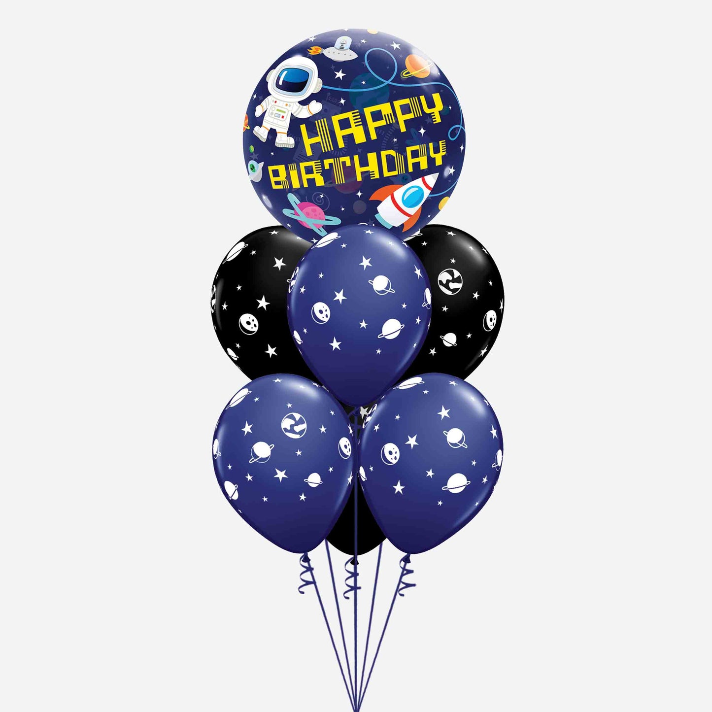 Hope Your Birthday is Outta This World Astronaut Inflated Balloon Bouquet