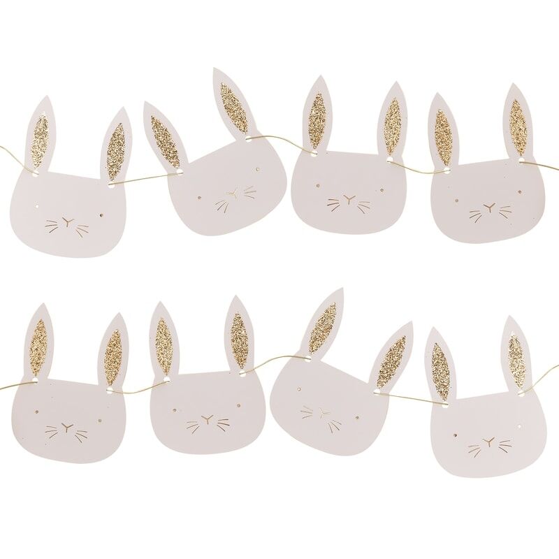 Gold Glitter Easter Bunny Bunting