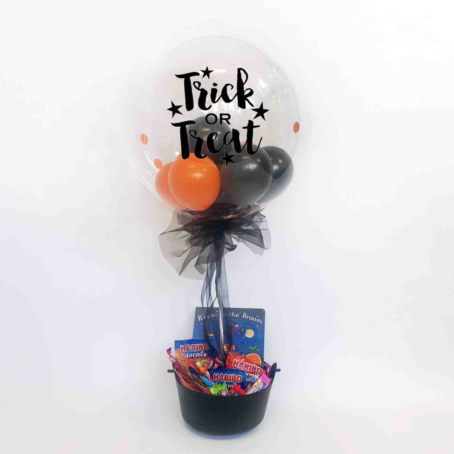 Personalised Inflated Halloween Balloon with Cauldron of Sweets