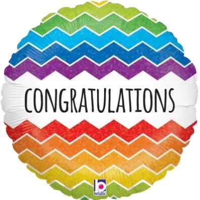 chevron congratulation foil shaped balloon