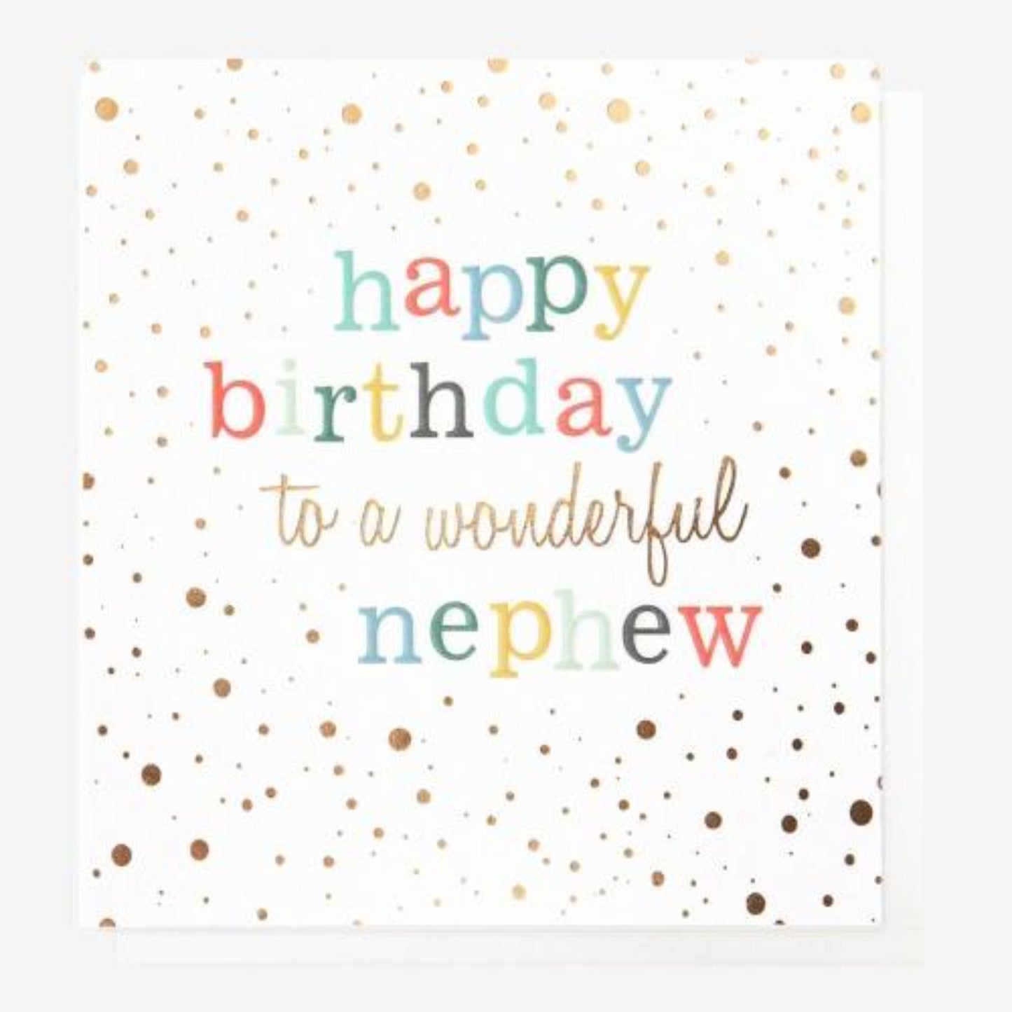 Gold Confetti Birthday Card For Nephew