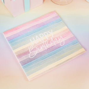 Eco Rainbow 'Happy Birthday' Paper Napkins