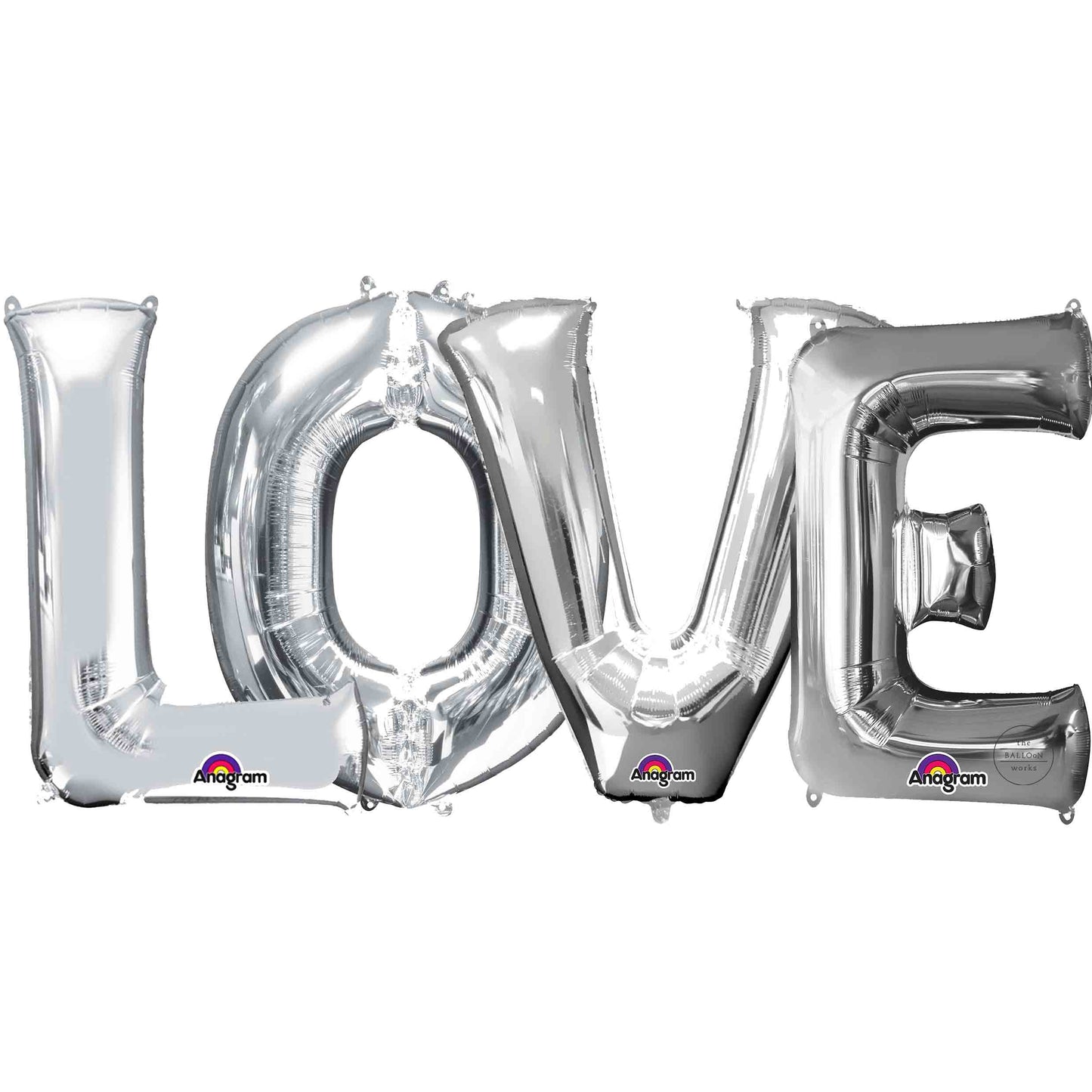 Large "LOVE" Letters Inflated Silver Balloons