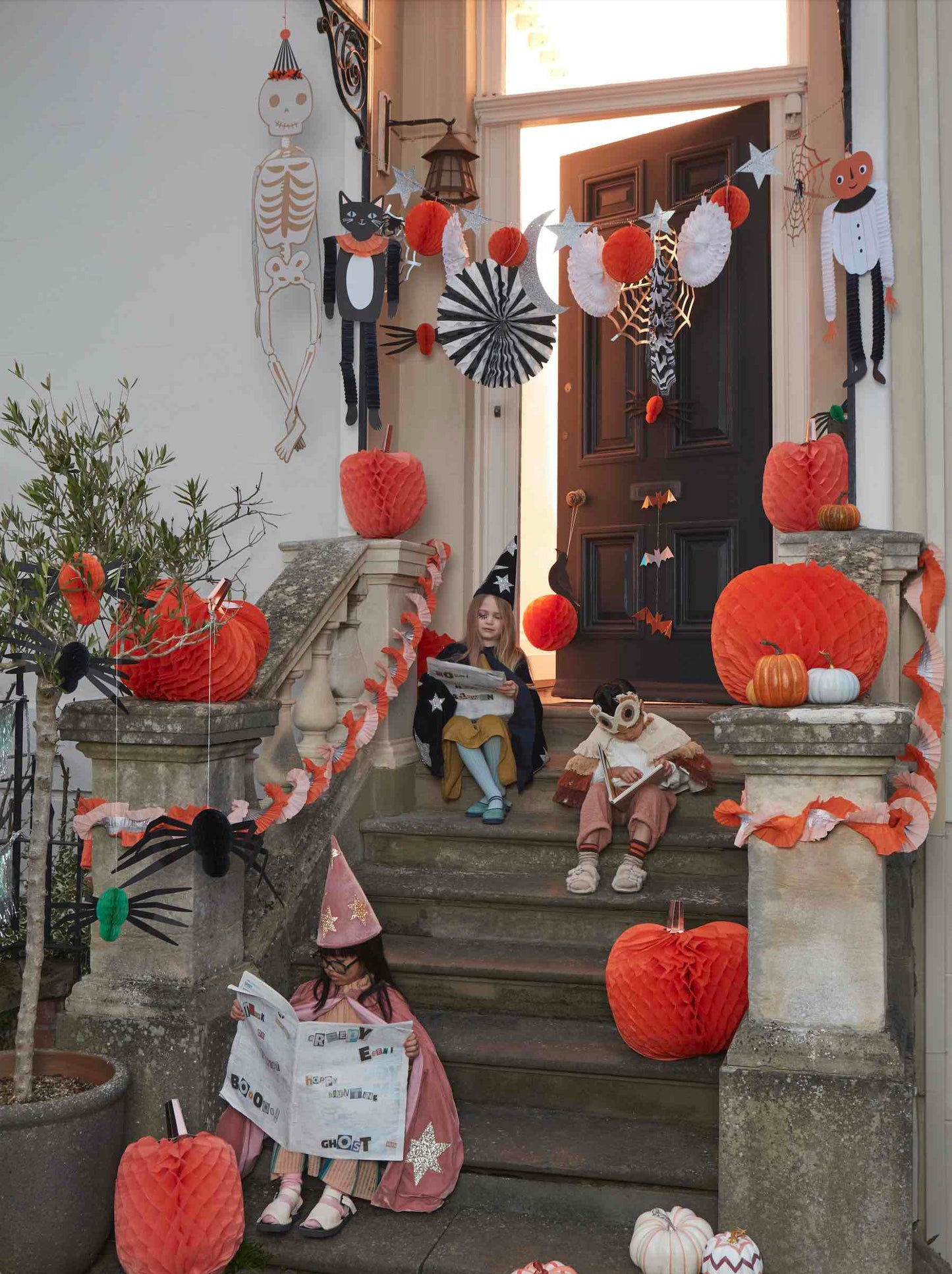 Large Halloween Honeycomb Pumpkins