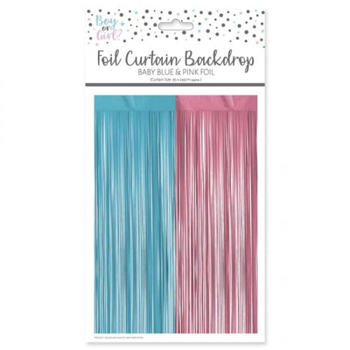 Baby Blue & Pink Metallic Door Curtain