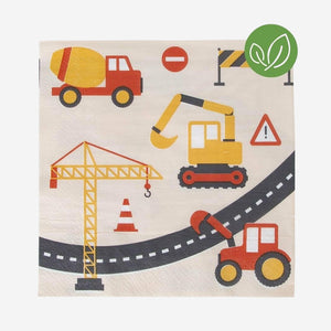 Construction Tractor Napkins