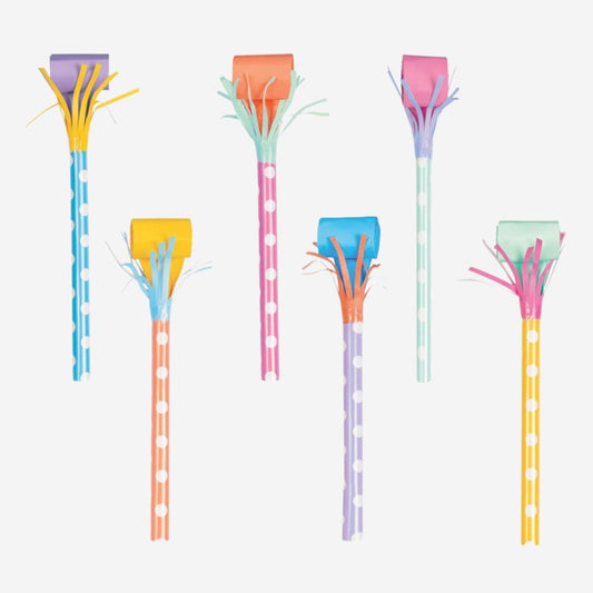 Long Stem Bright Fringe Blowouts - Pack of 6