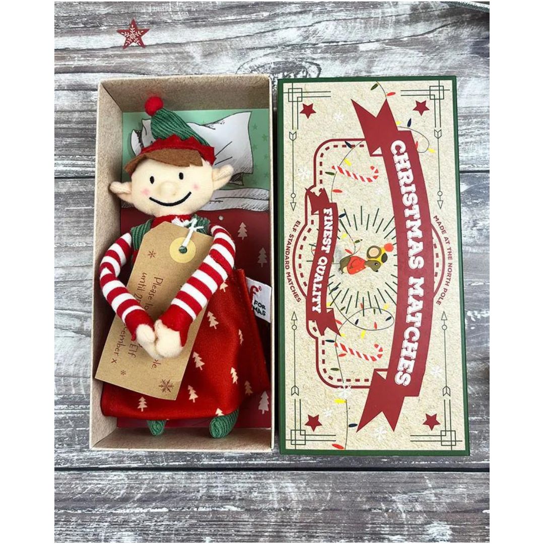 Elf for Christmas Baby Boy in North Pole Matchbox