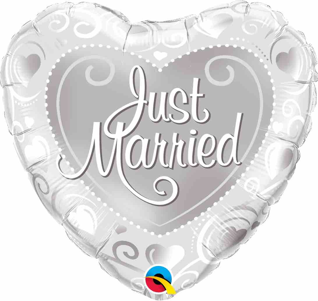 Just Married 18" Inflated Foil Balloon