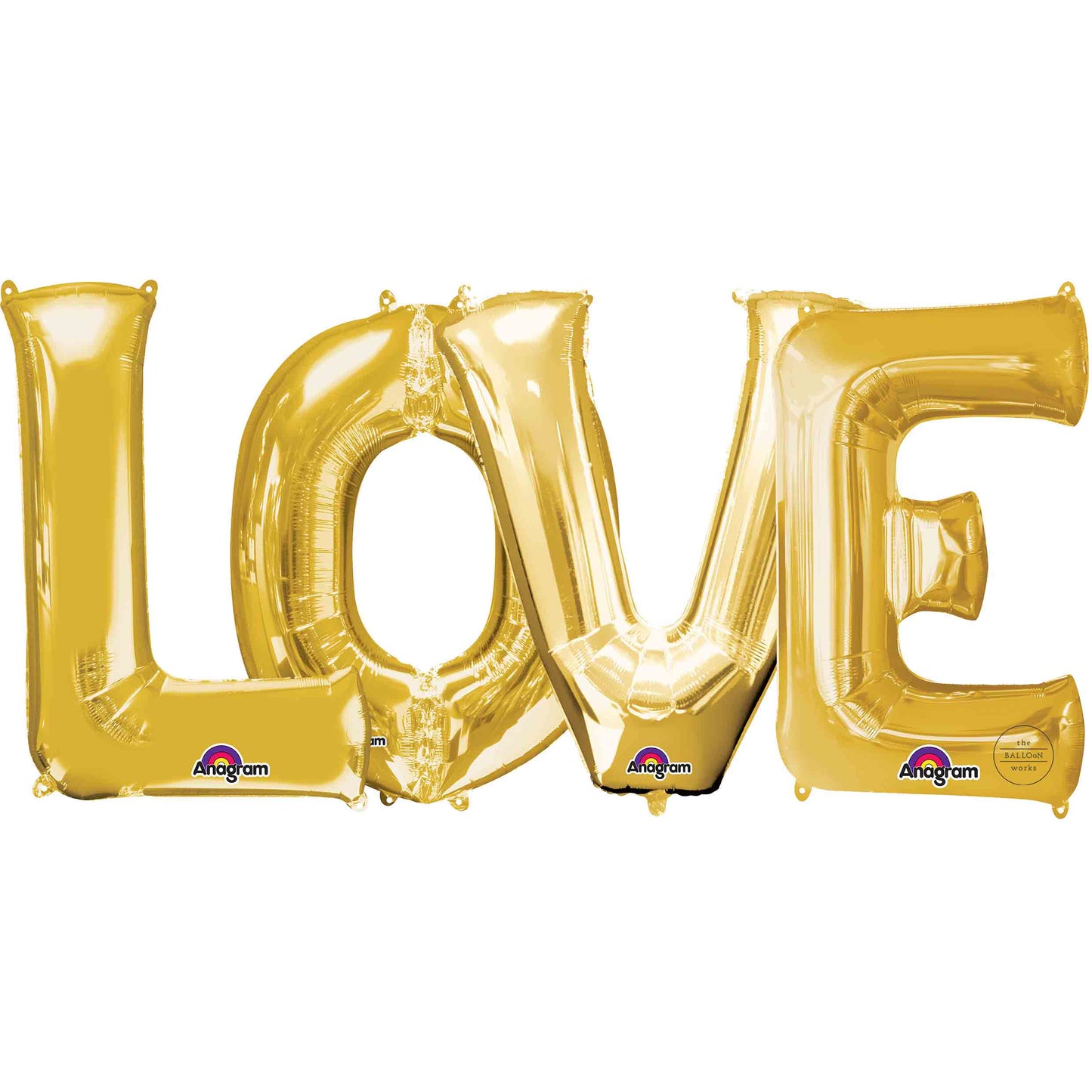 Large "LOVE" Letters Inflated Gold Balloons