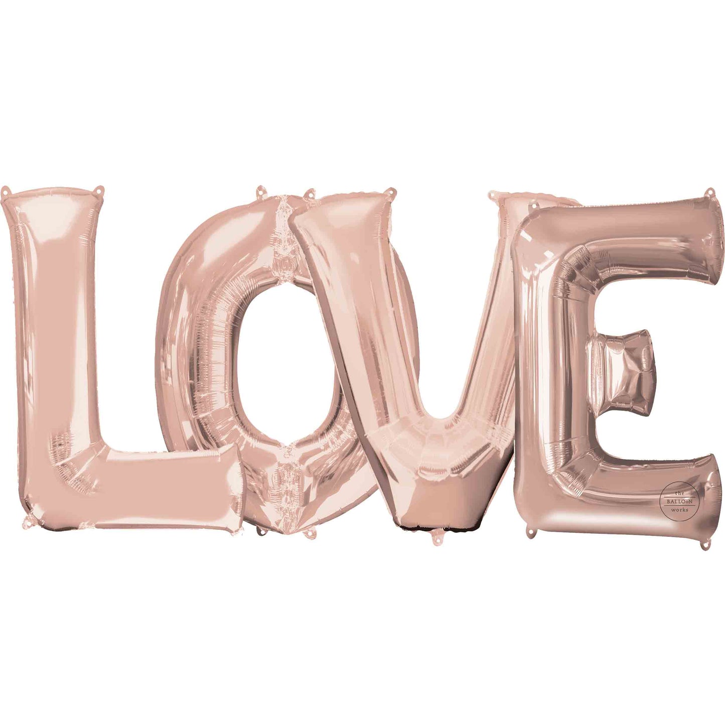 Large "LOVE" Letters Inflated Rose Gold Balloons