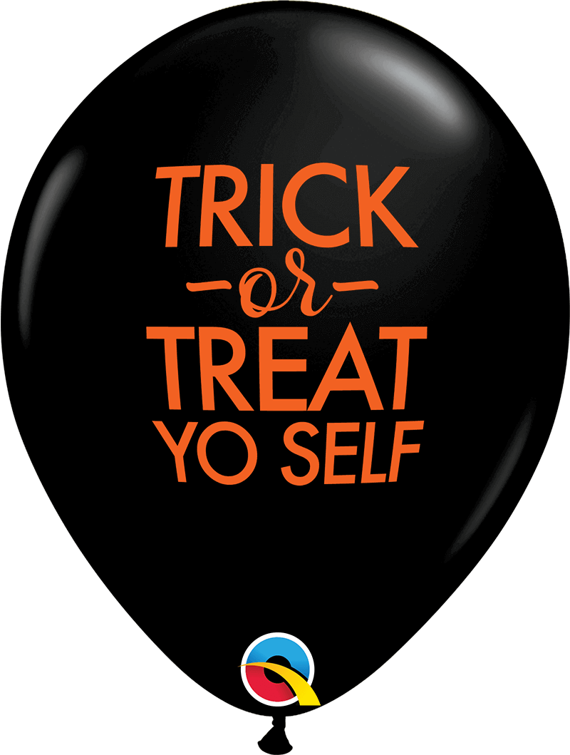 Latex Trick or Treat Yo Self Inflated Halloween Balloon