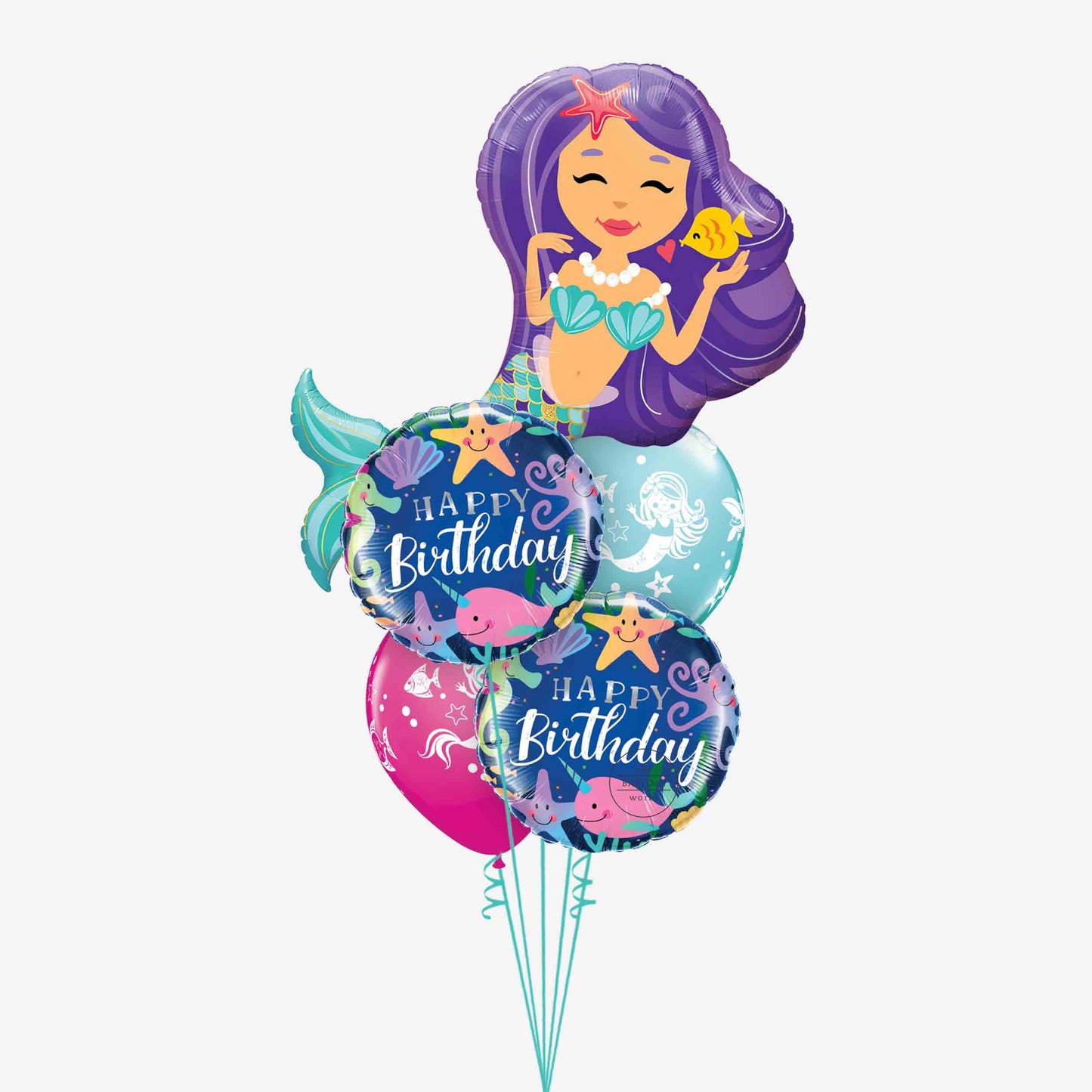Mermaid Balloon Inflated Bouquet