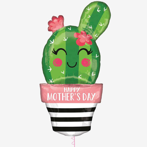 Mother's Day Happy Cactus Inflated Foil Balloon